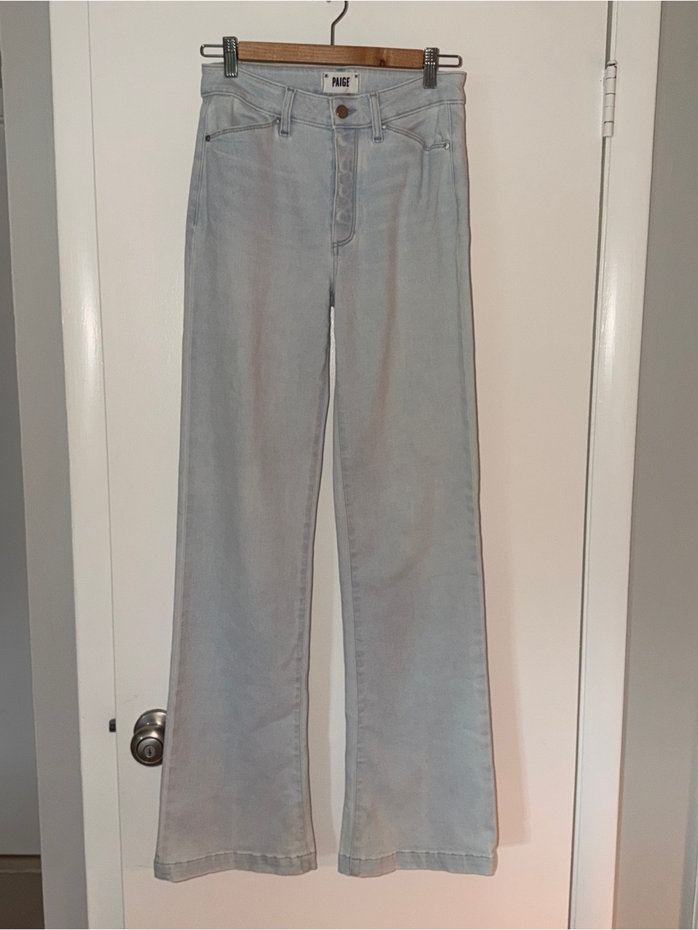 Paige Leenah Light Wash Wide Flare Jeans